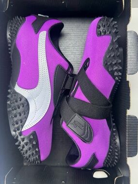 Puma Purple & Black Slip-On Trainers with Silver Formstrip